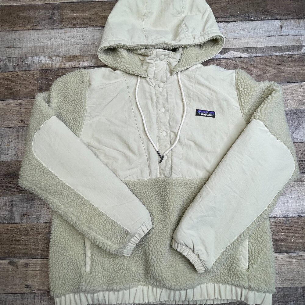 Patagonia Women S Shelled Retro-X Fleece Pullover Jacket Pile Beige Outdoor